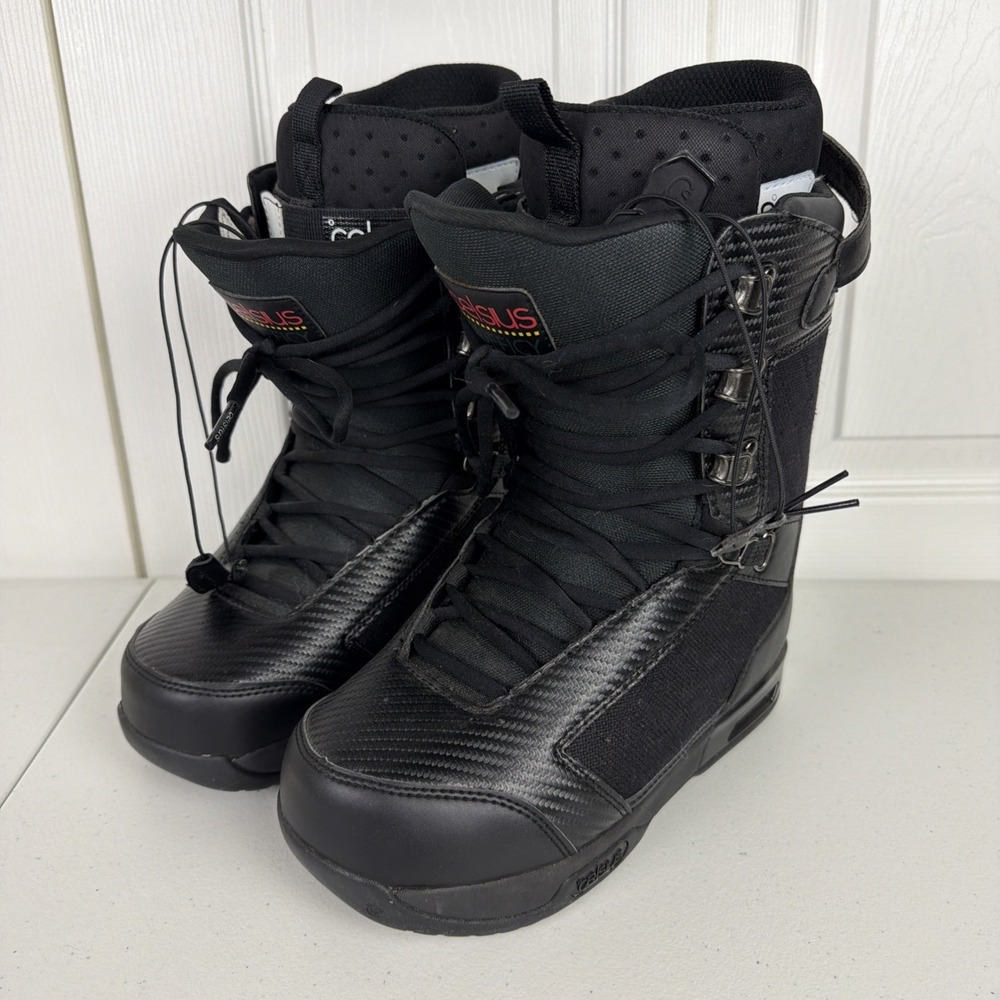 Celsius Snowboard Boots Dufficy Size 8 Climate Trad Lace Black Hemp Freestyle